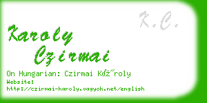 karoly czirmai business card